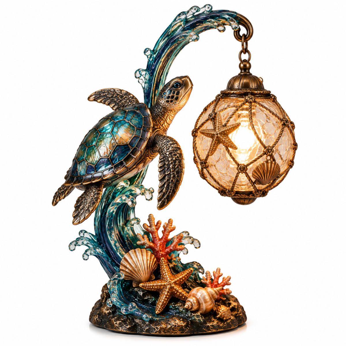 Ocean Turtle Wave Table Lamp