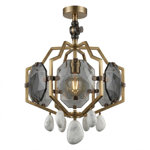 Geometric Crystal & Marble Chandelier Pendant Light