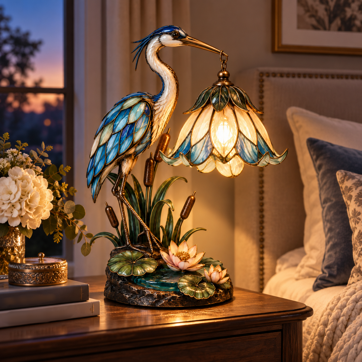Heron Lotus Pond Table Lamp
