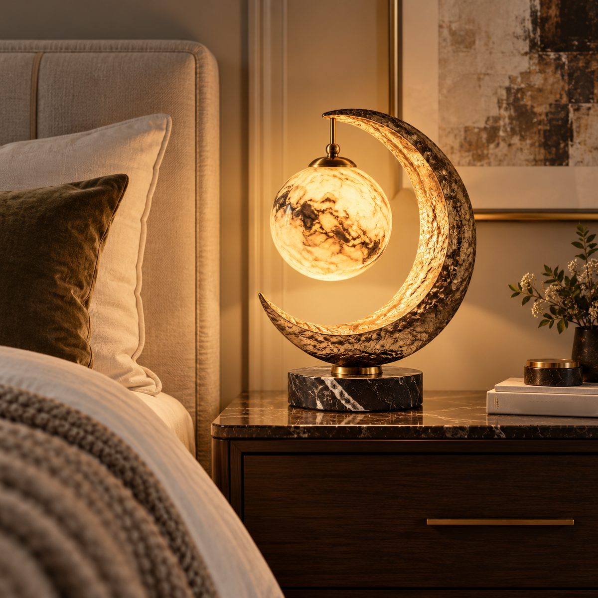 Celestial Crescent Moon Table Lamp