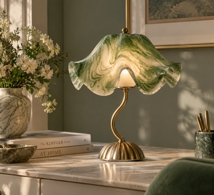 Verdant Marble Glass Table Lamp