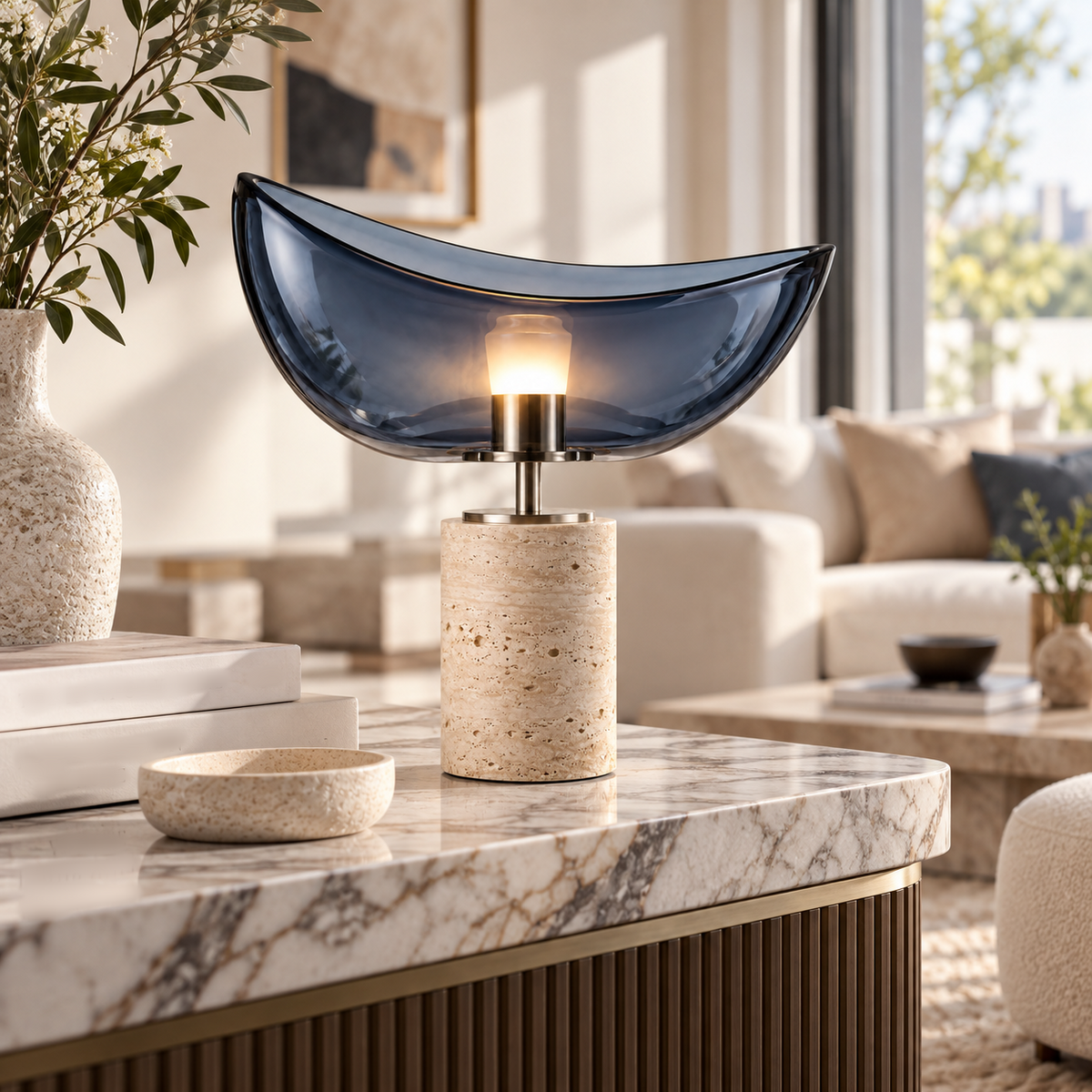 Ocean Arc Glass Table Lamp