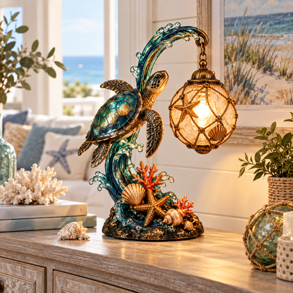 Ocean Turtle Wave Table Lamp