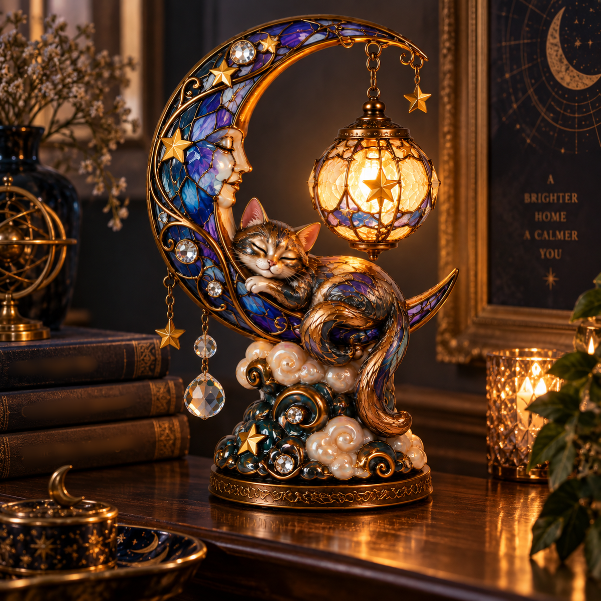 Celestial Cat Moon Lamp