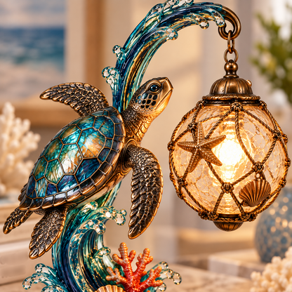Ocean Turtle Wave Table Lamp