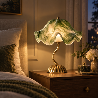Verdant Marble Glass Table Lamp