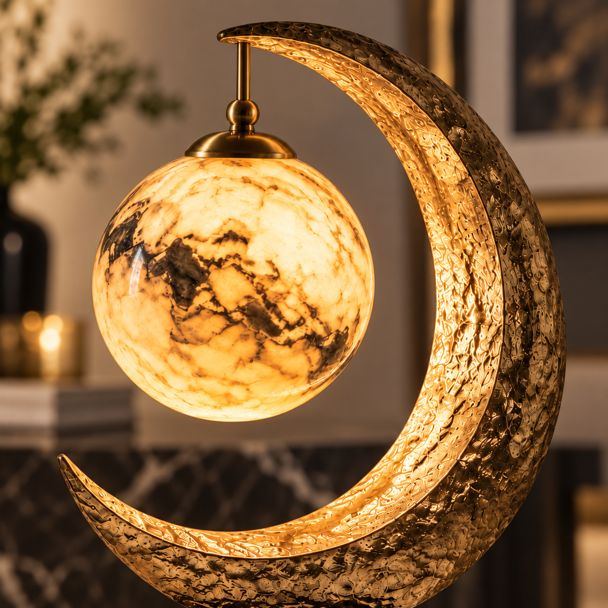 Celestial Crescent Moon Table Lamp