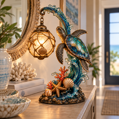 Ocean Turtle Wave Table Lamp