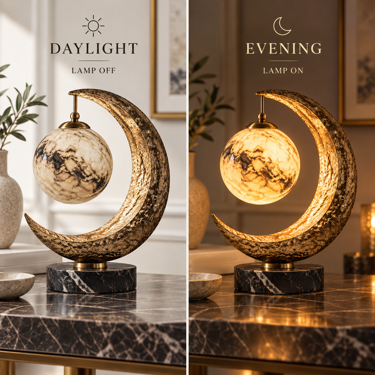 Celestial Crescent Moon Table Lamp