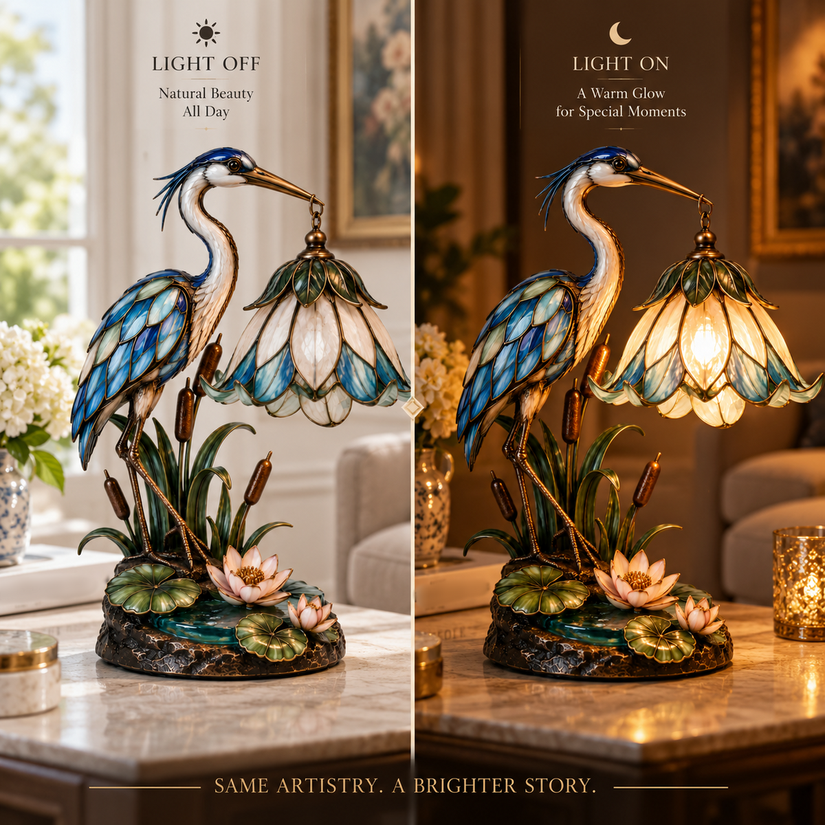 Heron Lotus Pond Table Lamp