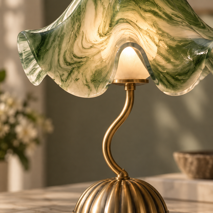 Verdant Marble Glass Table Lamp