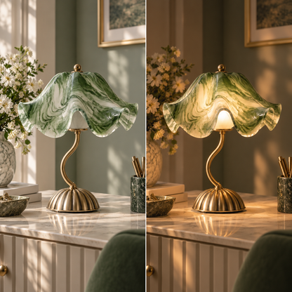 Verdant Marble Glass Table Lamp