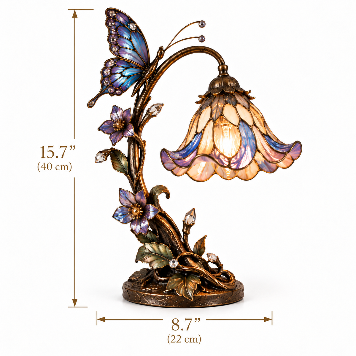Enchanted Butterfly Glass Table Lamp