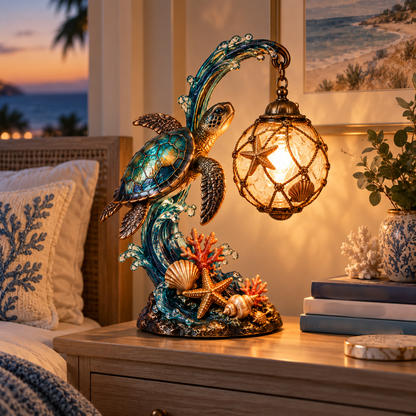 Ocean Turtle Wave Table Lamp