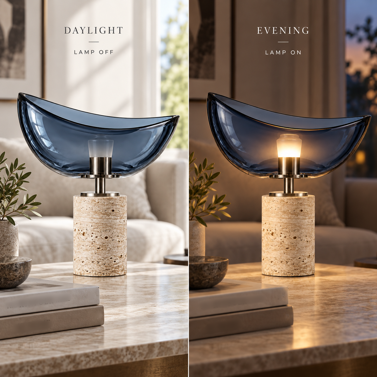 Ocean Arc Glass Table Lamp